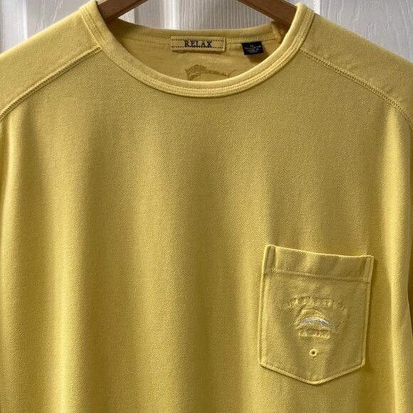 Tommy Bahama Relax Banana Yellow Long Sleeve Pullover Shirt Size XL - Picture 2 of 7